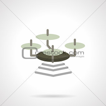 Flat color wi-fi drone vector icon