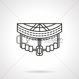 Longboard front abstract line vector icon