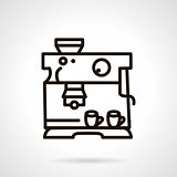 Black line coffee machine vector icon