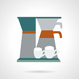 Office coffee maker flat vector icon