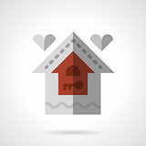 Family house flat color vector icon