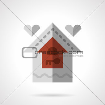 Family house flat color vector icon