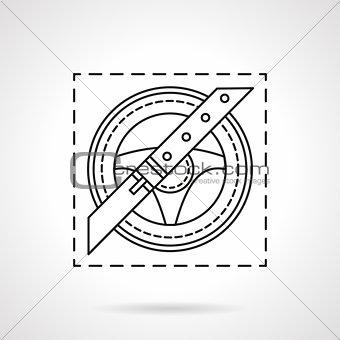 Driver safety flat line vector icon