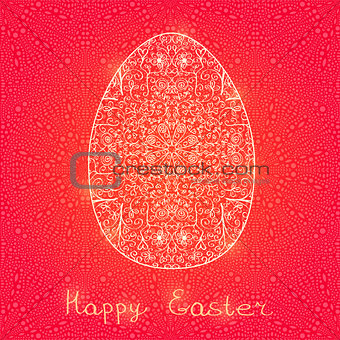 Easter Egg in Swirl Decoration Pattern
