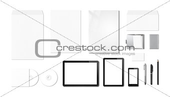 Corporate branding mockup template, white background