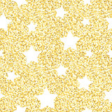 New Year seamless gometric pattern with golden glitter textured stars