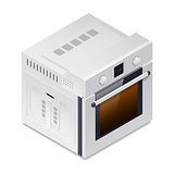 Inline oven detailed isometric icon