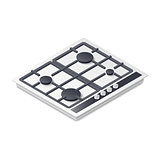 Gas-stove detailed isometric icon