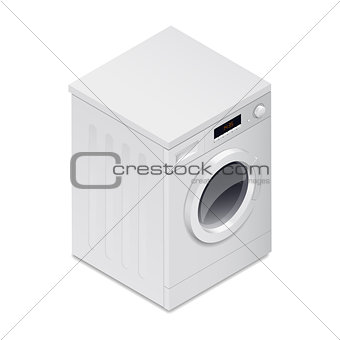 Washing mashine detailed isometric icon