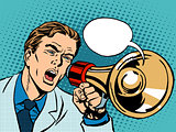 man megaphone policy promotion