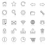 Tool bar line icons with reflect on white