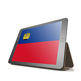 Tablet with Liechtenstein flag