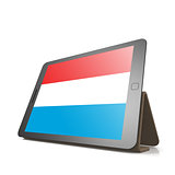 Tablet with Luxembourg flag