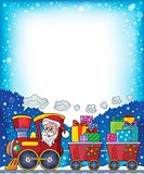 Frame with Christmas train theme 2