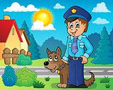 Policeman with guard dog image 3