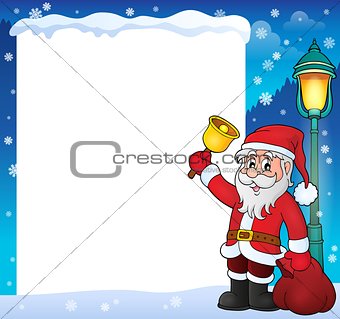 Santa Claus with bell theme frame 2