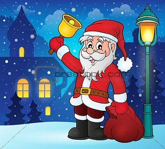 Santa Claus with bell theme image 2