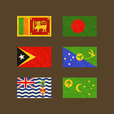 Flags of Sri Lanka, Bangladesh, East Timor, Christmas Island, Cocos Islands and British Indian Ocean Territory