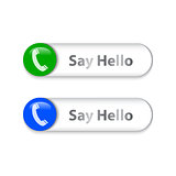 Phone sign on metallic slider with Say Hello words