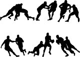 The set of 6 rugby silhouette