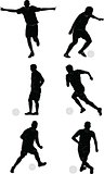 The set of six rugby silhouette