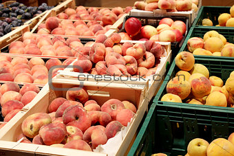 peaches and nectarines in the shop