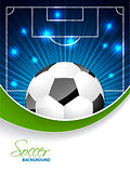 Abstract soccer brochure with bursting ball and space for text