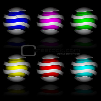 Colorful glossy spheres isolated.