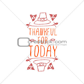 Thankful for today - typographic element