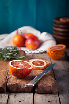 Sicilian Bloody Red oranges candied slices.