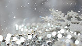 Silver Christmas decorations background