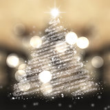 Sparkling Christmas tree of stars background
