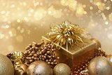 Gold Christmas decorations background