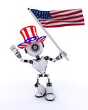 Robot celebrating 4th july