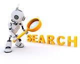 Robot searching with magnifying glass