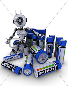 Robot with batteries