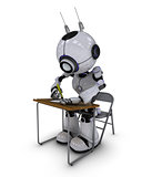 Robot at school desk
