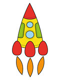 Children's drawing a rocket