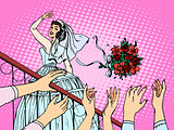 Wedding bride bouquet flowers bridesmaid woman
