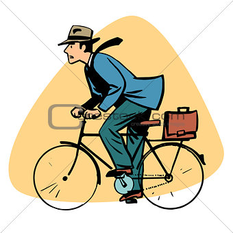 businessman riding bicycle business people concept character