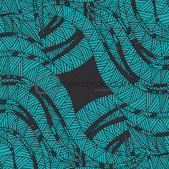 Dark background with blue hand drawn doodle waves