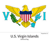 National flag of US Virgin Islands with correct proportions, element, colors