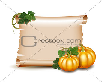 Thanksgiving card with pumpkins