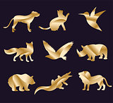 Animal zoo vector icons set