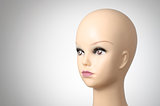 Closeup of a female mannequin head