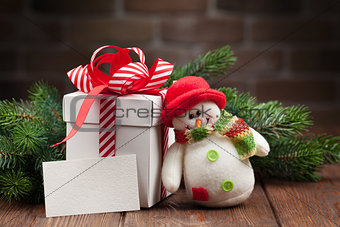 Christmas gift box and greeting card
