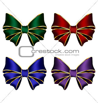 multicolored silk bows