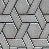 Gray Paving Slabs Built of Rectangles and Rhombuses. 