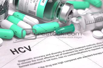HCV Diagnosis. Medical Concept.