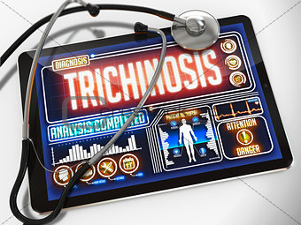 Trichinosis on the Display of Medical Tablet.
